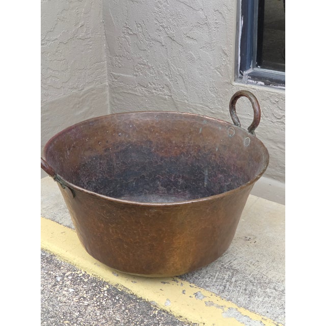 Extra Large Old Copper Cauldron With Handles For Sale In San Antonio - Image 6 of 14