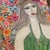 Green Mixed Media Canvas Art Portrait of a Woman Surrounded by Textural Flowers For Sale - Image 8 of 8