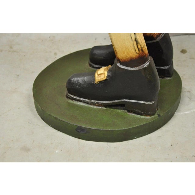 Late 20th Century 52" Tall Figural Librarian Man Holding Stack of Books Statue Storage Cabinet For Sale - Image 11 of 12