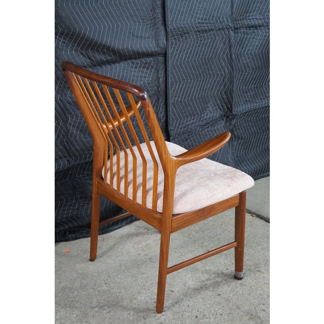 1980s Set of 8 Otmar Danish Scandinavian Modern Teak Slat Back Dining Chairs MCM For Sale - Image 6 of 13