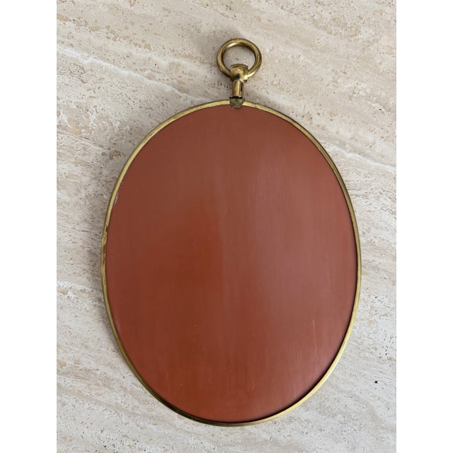 Italian Brass Oval Mirror Articulated Hanger For Sale - Image 13 of 14