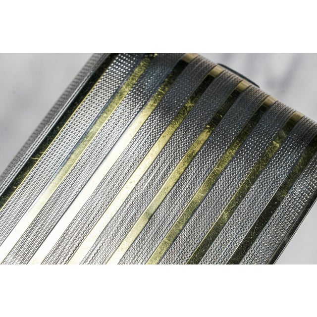 1920s Wonderful Engine Turned Art Deco Antique Sterling Silver 14k Gold Cigarette Card Case For Sale - Image 5 of 16