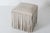 Mod Square Suede Ottoman by Made Goods, Off-White with Fringe, India For Sale - Image 11 of 13