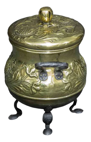 Arts and Crafts Brass Log Bin, 1890s