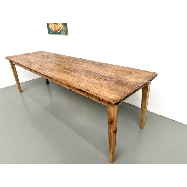 1950s Pine Farmhouse Table with Tapered Legs, France, 1950s For Sale - Image 5 of 18
