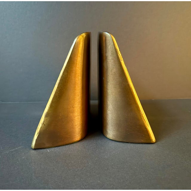Ben Seibel classic mid-century modern design bookends. In very good vintage condition - the brass plating shows some wear,...