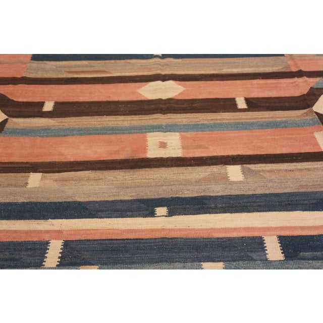 Large Mid Century Modern Kilim Area Rug For Sale - Image 9 of 10
