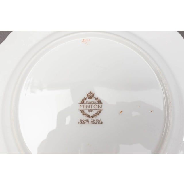 Late 20th Century Minton England S600 Gold Laurel Leaves Light Blue Salad Dessert Plates- Set of 5 For Sale In Miami - Image 6 of 6