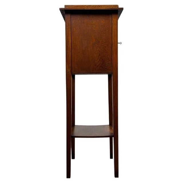 Antique Early 20th Century English Arts and Crafts Oak Cabinet For Sale - Image 6 of 11
