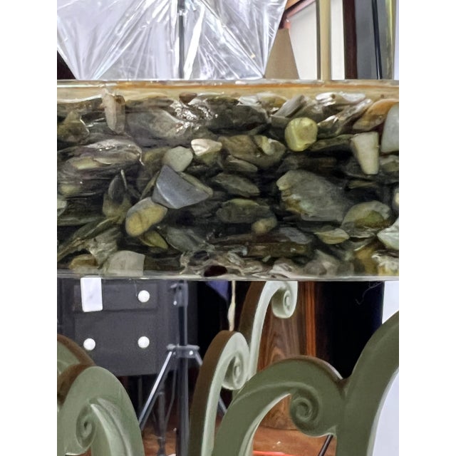 Green 1970s Resin and Stone Table With Chairs - a Set of 6 For Sale - Image 8 of 13