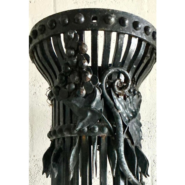 Vintage Neoclassical Wrought Iron Columns - A Pair For Sale - Image 9 of 13