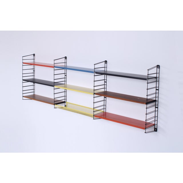 Mid-Century Modern Modular Metal Wall Rack by A.D. Dekker for Tomado, 1950s, Set of 13 For Sale - Image 3 of 18