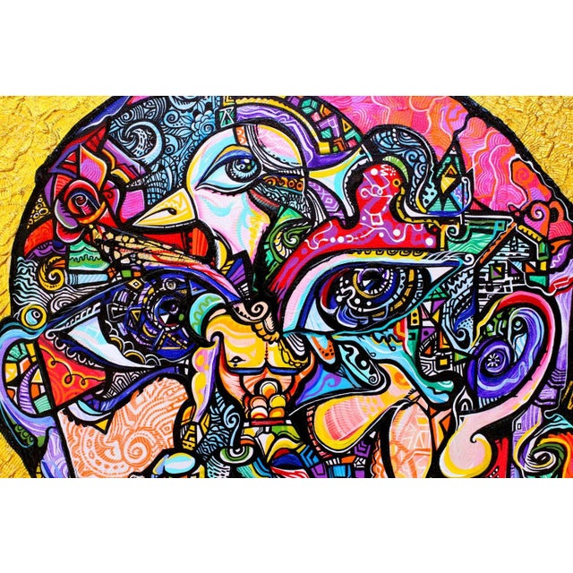One of a kind original acrylic and gold leaf on canvas painting by local San Diego artist, Alexander Arshansky. Pictured...