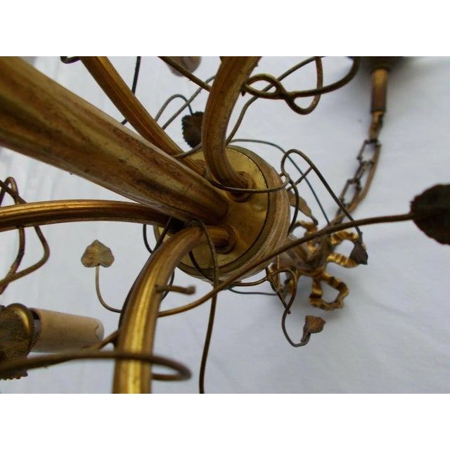 Antique C1910 Louis XVI Style Bronze Maison Jansen Style Chandelier For Sale In Miami - Image 6 of 7