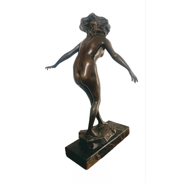 French School, Nude Sculpture, 1910, Bronze and Marble For Sale - Image 11 of 15