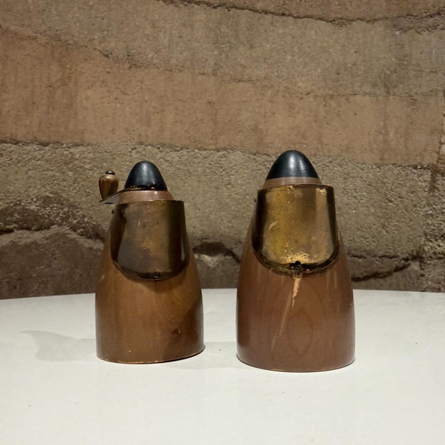 For your consideration, a set of salt & pepper grinder from Japan. Circa the 1950s. Stamped underneath JAPAN. No label or...