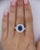 Blue 4.73 Carat Grs Certified Oval Blue Sapphire & Double Diamond Halo Ring Size 9 For Sale - Image 8 of 9