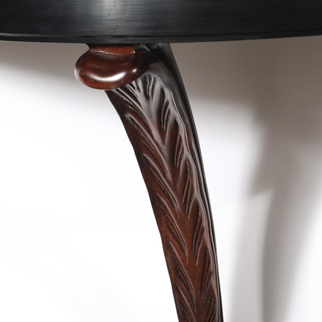 Brown Art Deco Ebonized Walnut Wall Console W/ Acanthus Supports by Grosfeld House For Sale - Image 8 of 15