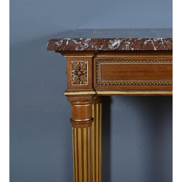 Wood Louis XVI Style Mahogany Console Table, Late 19th Century For Sale - Image 7 of 18