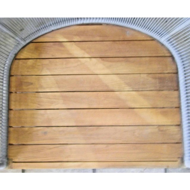 2010s Harbour Outdoor Avalon Lounge Chair Natural Teak and Olefin Rope For Sale - Image 5 of 10