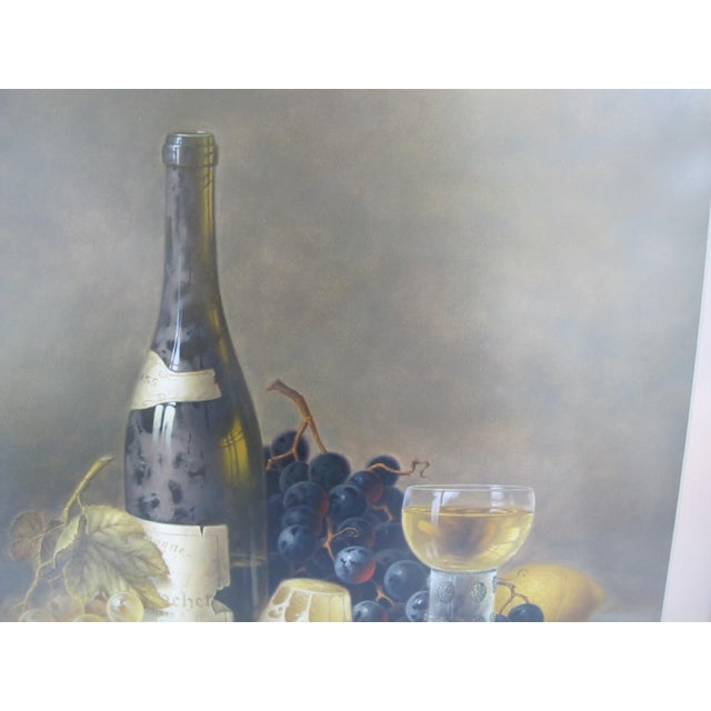 Mid 20th Century Roy Hodrien Still Life White Wine & Fruit III Mixed Media Framed Art Painting For Sale - Image 5 of 6
