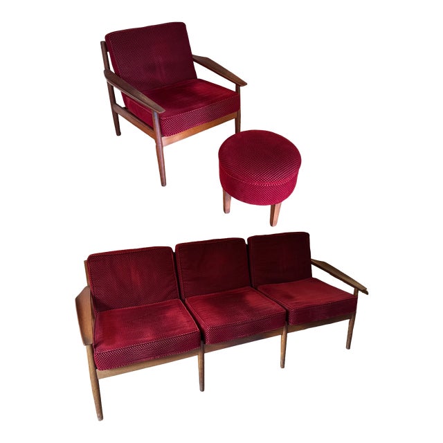Mid-Century Modern Teak Seating Group by Arne Vodder for Glostrup, 1960s, Set of 3 For Sale