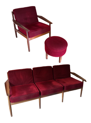 Mid-Century Modern Teak Seating Group by Arne Vodder for Glostrup, 1960s, Set of 3