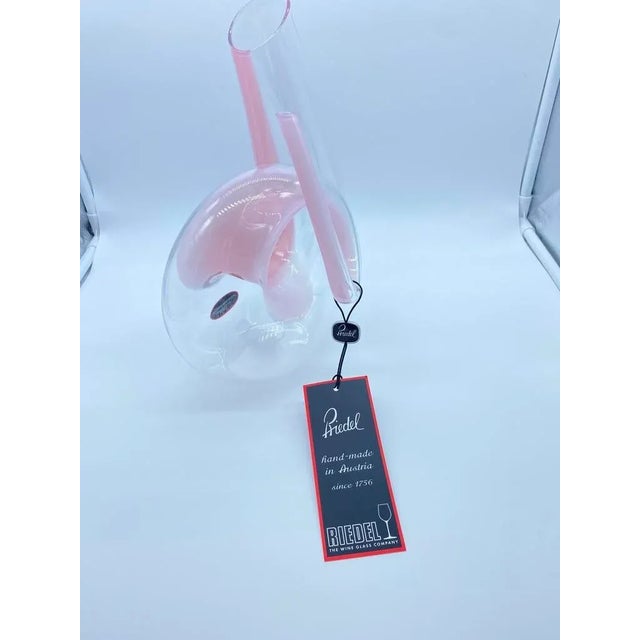 Abstract Riedel Curly Pink Crystal Wine Decanter For Sale - Image 3 of 11