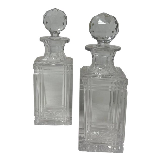 Lead Crystal Perfume Bottles - a Pair For Sale