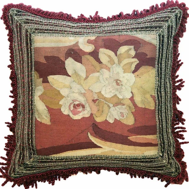 French 19th Century French Aubusson Pillow For Sale - Image 3 of 3