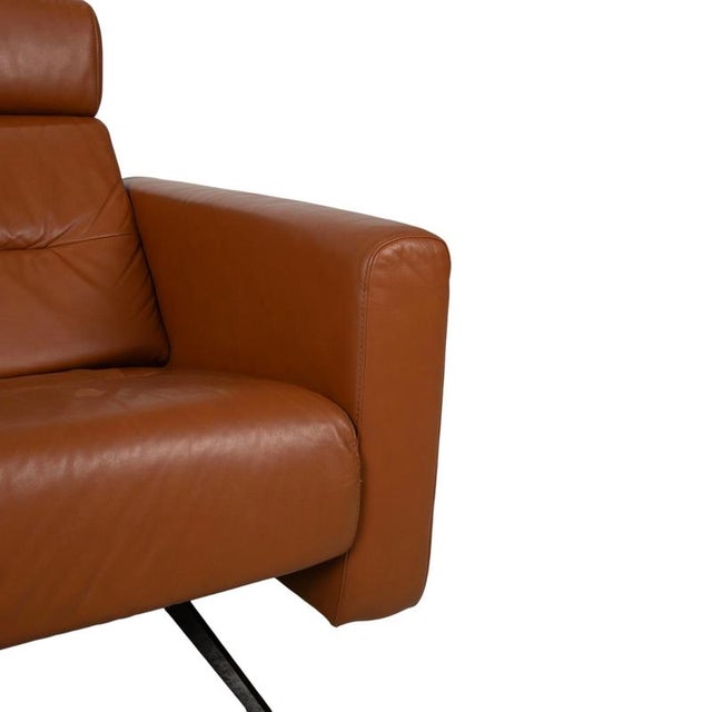 Stella 3-Seater Sofa in Brown Leather and Chrome from Stressless For Sale - Image 6 of 17