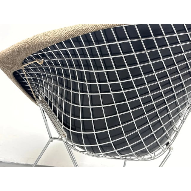 Mid 20th Century Pair Harry Bertoia Knoll Diamond Lounge Chairs Original Covers MCM Vintage For Sale In Philadelphia - Image 6 of 10