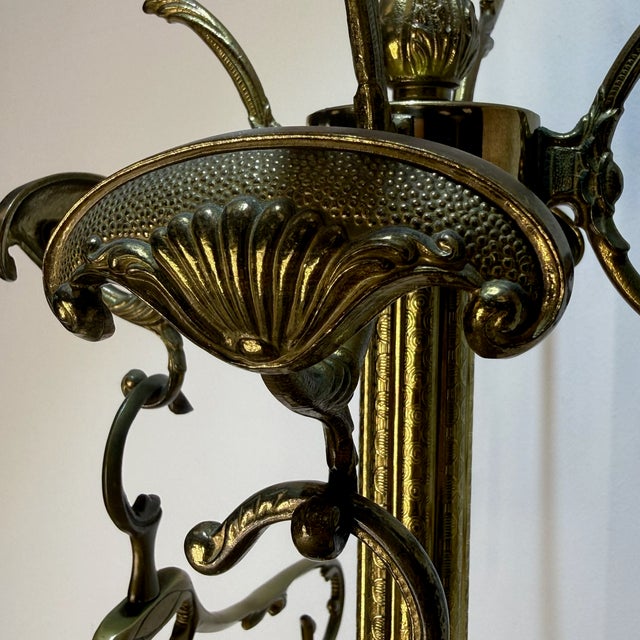 Vintage Baroque-Style Coat Rack in Brass with Hangers and Shoehorn, 1970s, Set of 3 For Sale - Image 10 of 14