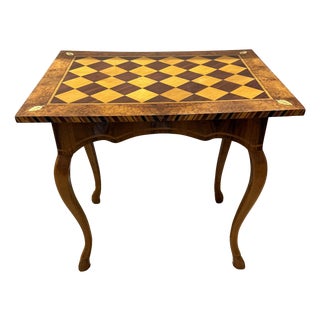 Baroque Side Table with Marquetry Chess Board Top, 1720s For Sale