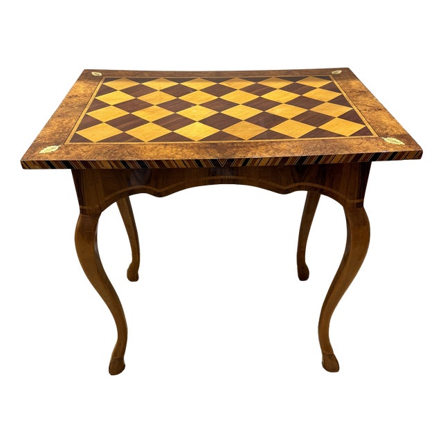 Baroque Side Table with Marquetry Chess Board Top, 1720s For Sale