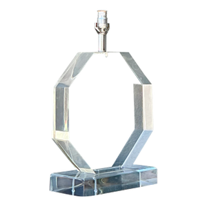 Vintage Slab Lucite Octagon Lamp