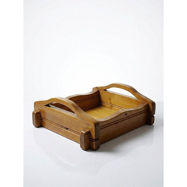 Handcrafted Rustic Wood Tray with Handles, 1970s For Sale - Image 16 of 16