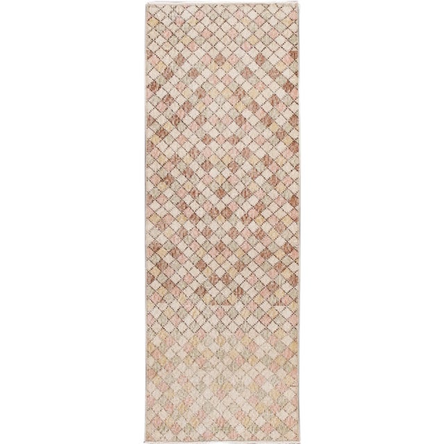 Mid-20th Century Vintage Art Deco Wool Runner 1'07" X 5". For Sale - Image 12 of 12