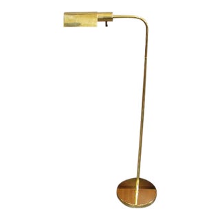Brass Floor Lamp With Tent Shade by George Hansen For Sale