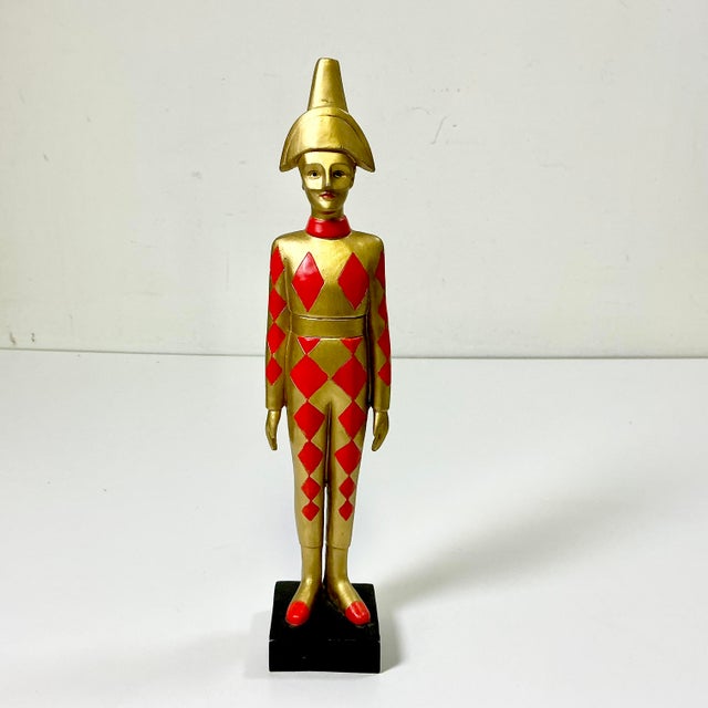 Hollywood Regency 1980s Vintage Boho Chic Hollywood Regency Harlequin Mannequin Jester Figurine For Sale - Image 3 of 10