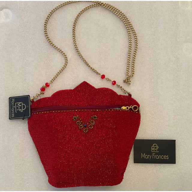 Art Deco Mary Frances Crimson Queen Handbag For Sale - Image 3 of 5