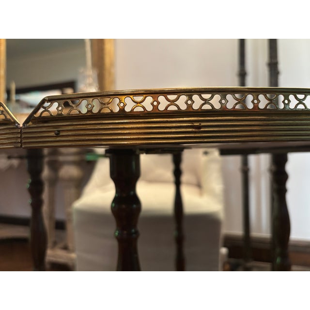 Vintage Italian Marquetry Bar/Tea or Server Cart With Inlaid Wood and Two Drop Leaves, Mid-Century For Sale - Image 9 of 17