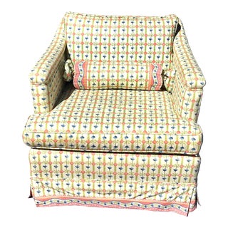 Mid 20th Century Vintage Custom Upholstered Club Chair For Sale