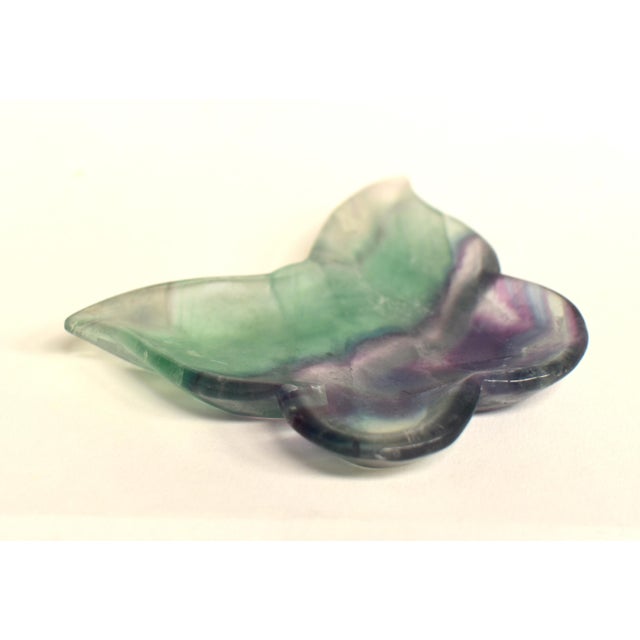 Pair Natural Fluorite Butterfly Dishes Gemstone Rock Crystal For Sale In Los Angeles - Image 6 of 15