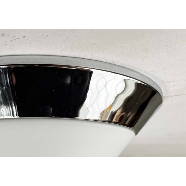 Vintage Cone Glass and Chrome Ceiling Lamp, 1980s For Sale - Image 17 of 18