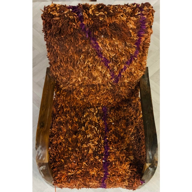 Handmade Moroccan Brown Wool Chair For Sale - Image 6 of 9