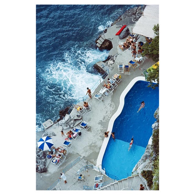 Slim Aarons, Pool on Amalfi Coast, Estate Stamped Photographic Print, 1984 / 2020s For Sale