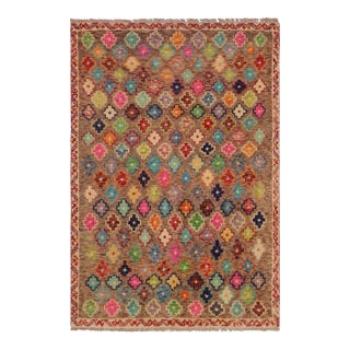 Boho Chic Balochi Brown/Beige Wool Rug - 3'3''x5'1'' For Sale