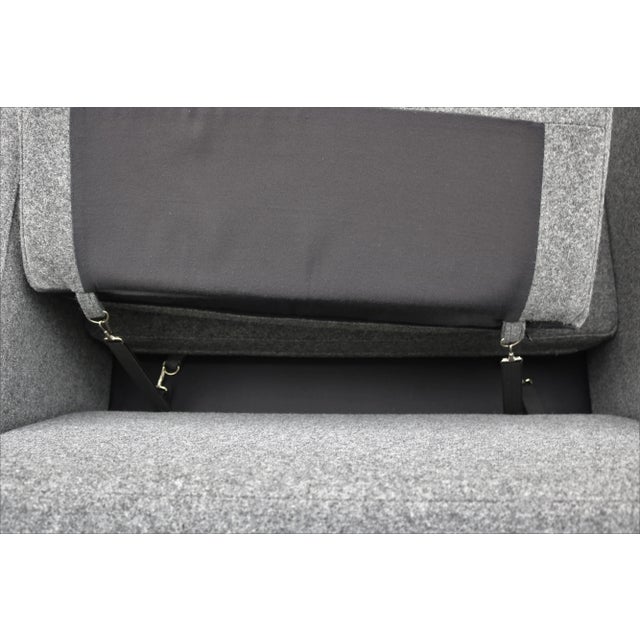 Mid-Century Modern Style Coalesse Millbrae Lifestyle Gray Wool Lounge Chair For Sale - Image 11 of 13