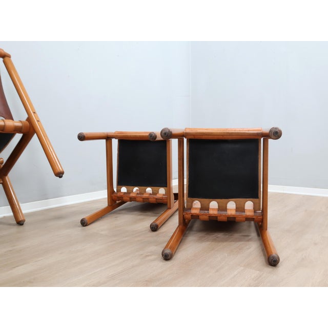 Vintage Walnut and Leather Chairs by Ilmari Tapiovaara for La Permanente, 1960s, Set of 4 For Sale - Image 16 of 18